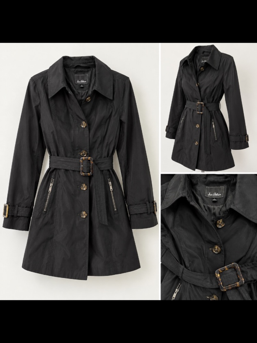 Sam Edelman Women’s Black Trench Coat Jacket – Excellent Condition